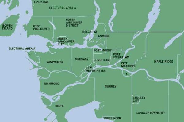 Ванкувер город, Канада. Фото, где на карте